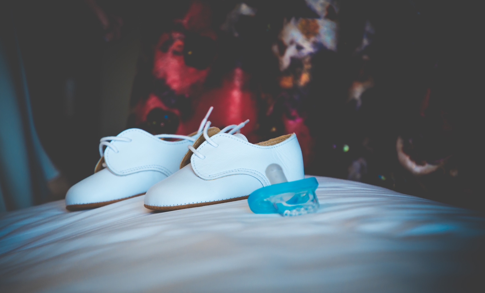 A pair of baby boy's baptism shoes.