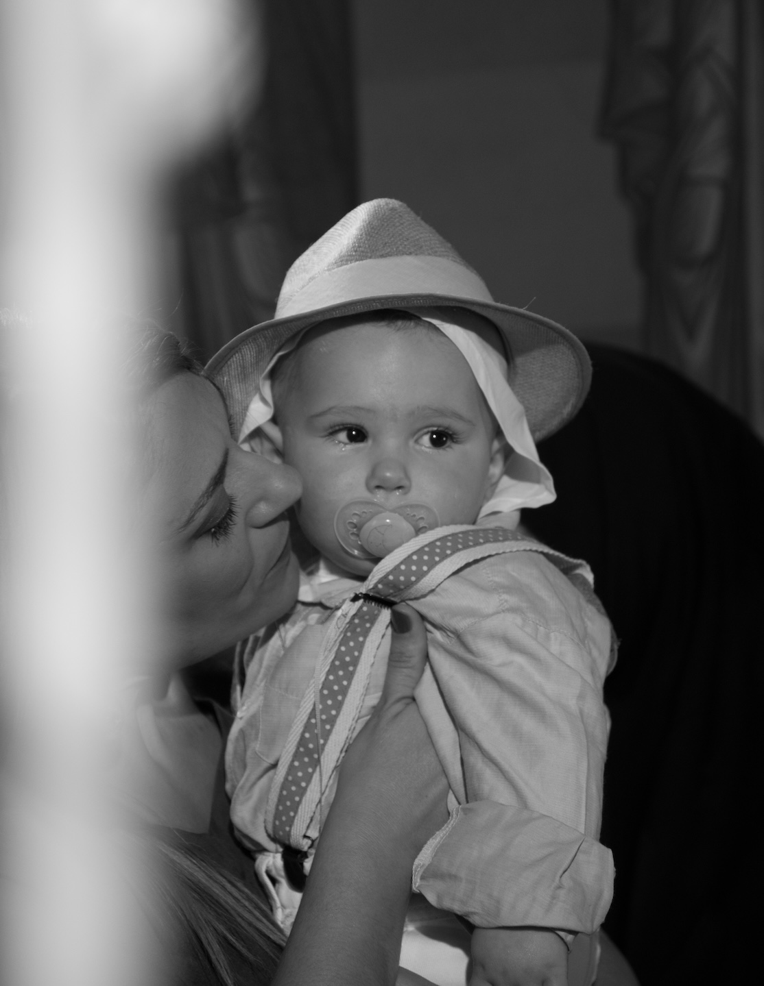 An emotional moment shared between a godmother and her godson.