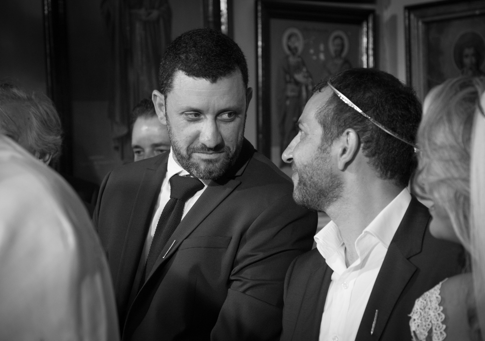 A special moment between a groom and his best man.