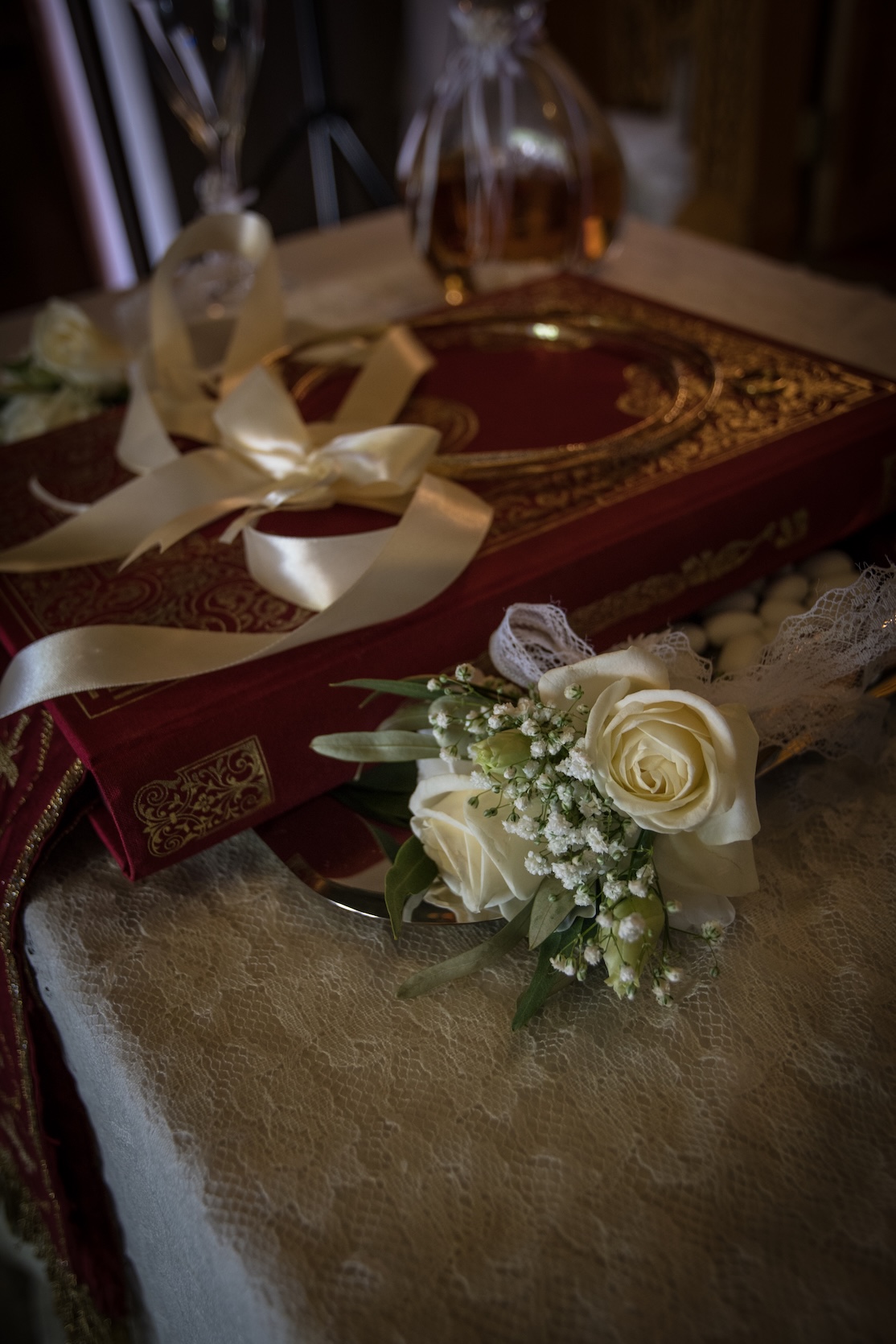 Details of a wedding ceremony.